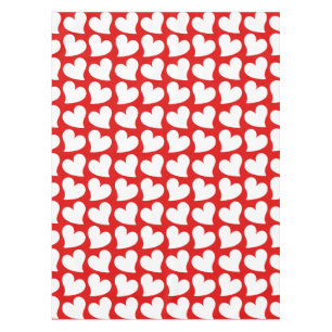 VALENTINES RED AND WHITE HEARTS VALENTINE TABLECLOTH