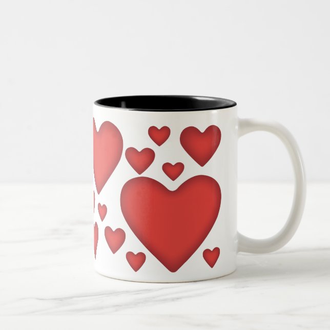 Valentines Red Heart Coffee Mug (Right)