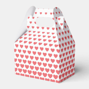 Valentines Red Heart Shape Pattern Favour Box