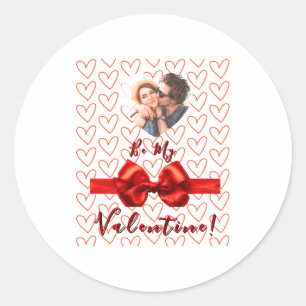 Valentines Red Nk Izable Photo  Classic Round Sticker