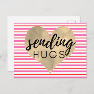 Valentines Red Pink Gold Heart Postcard