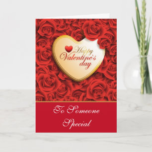 Valentines Red Roses Card-For Someone Special Holi Holiday Card