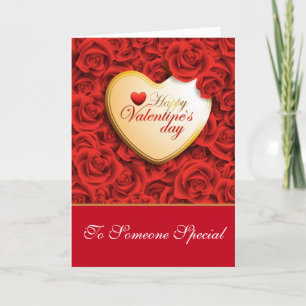 Valentines Red Roses Card-For Someone Special Holiday Card