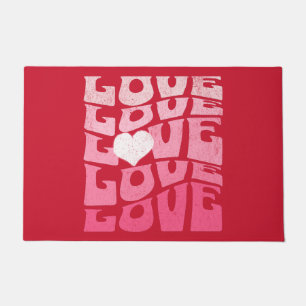 Valentine's retro 70s love  doormat