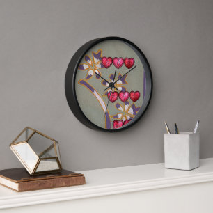 Valentine's retro For you me Clock