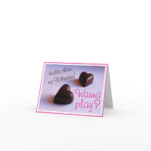 Valentines Romantic Chocolate Hearts Play any Text