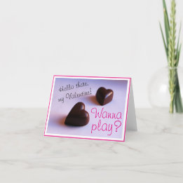 Valentines Romantic Chocolate Hearts Play any Text Holiday Card