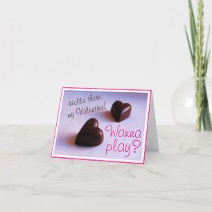 Valentines Romantic Chocolate Hearts Play any Text Holiday Card