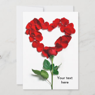 Valentine's Rose heart Holiday Card