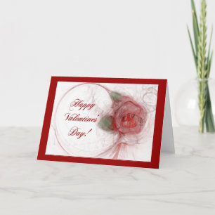 VALENTINE'S ROSE ~ On White Holiday Card