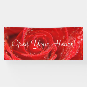 Valentine's ruby red rose banner