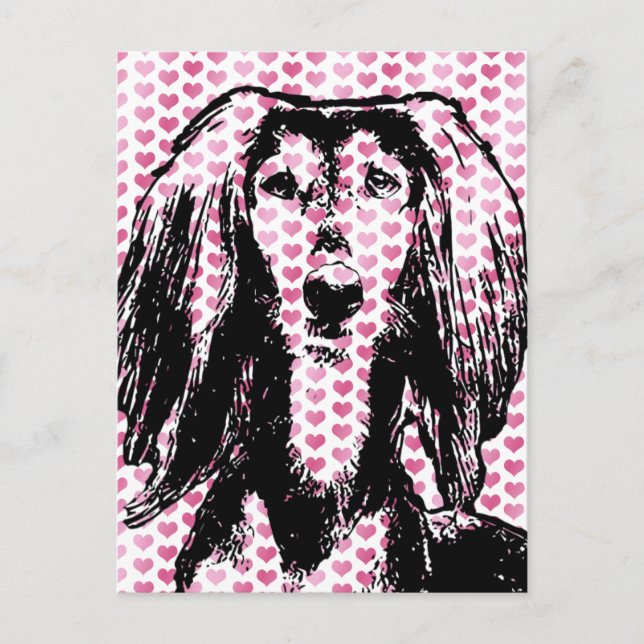 Valentines - Saluki Silhouette Holiday Postcard (Front)