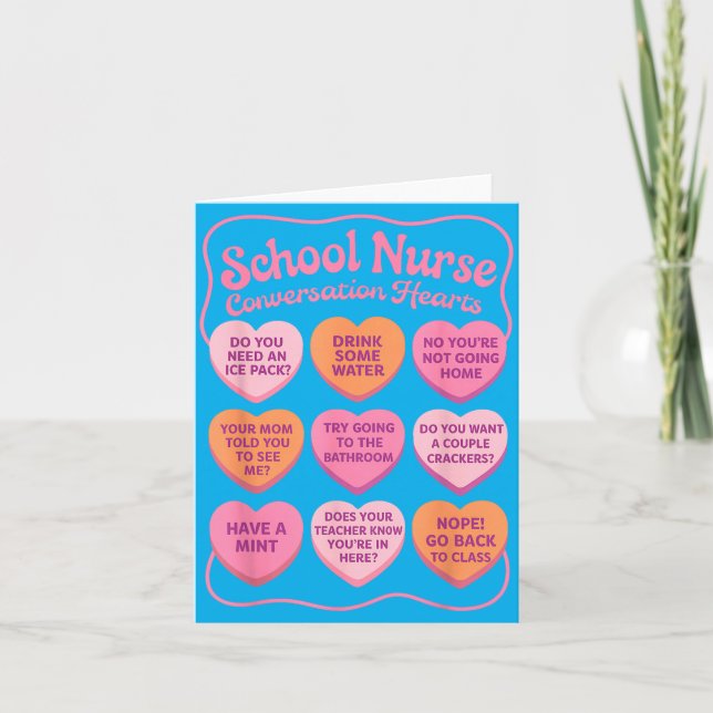 Valentines School Nurse Squad Rn Nursing Card (Front)