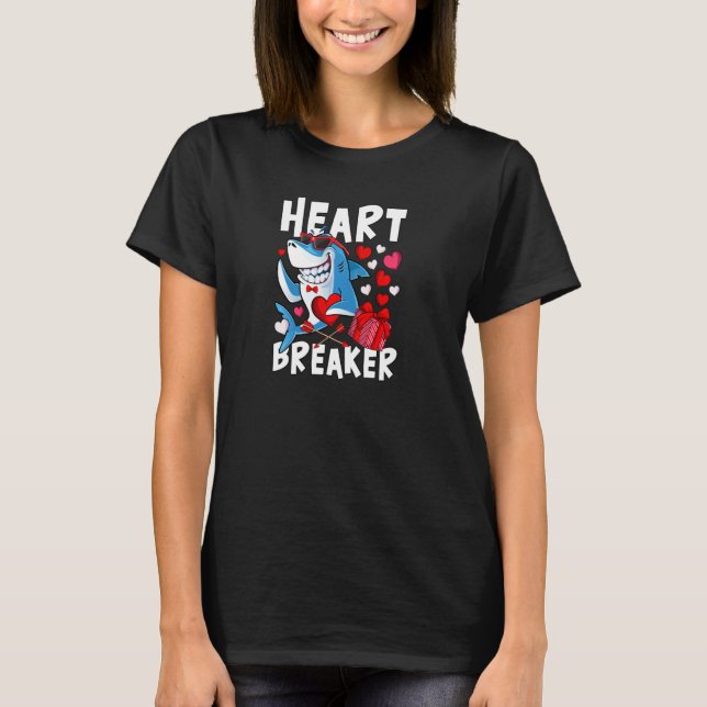 Valentines Shark Heart Breaker Valentine Shark Kid T-Shirt (Front)