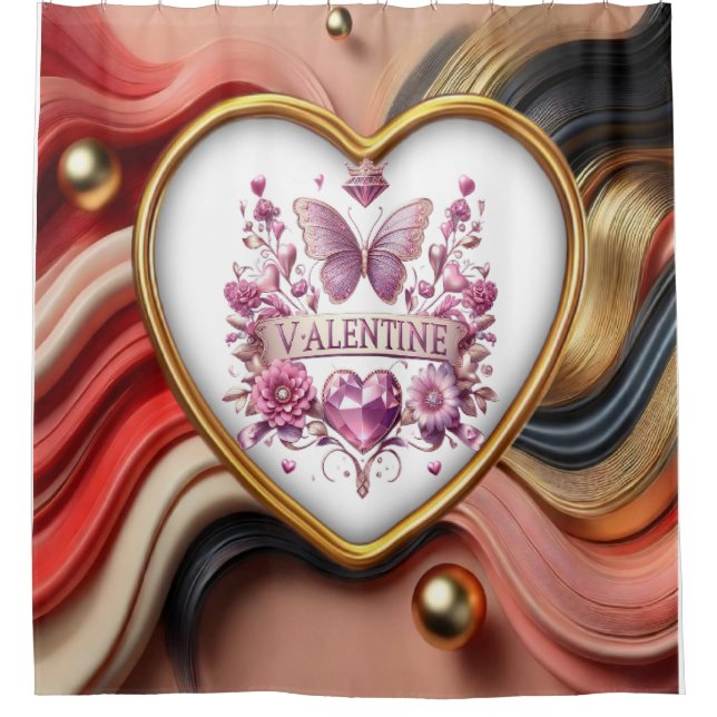 Valentine's  shower curtain (Front)