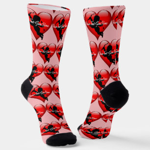 Valentine's Socks Red Heart with Cupid HAMbyWG