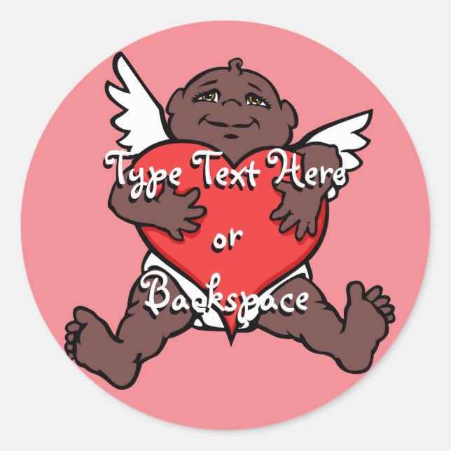 Valentine's Sticker African Cupid Sticker Custom (Front)
