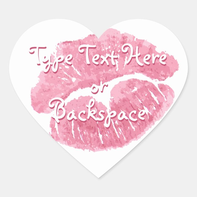 Valentine's Sticker Love Kiss Sticker Personalise (Front)