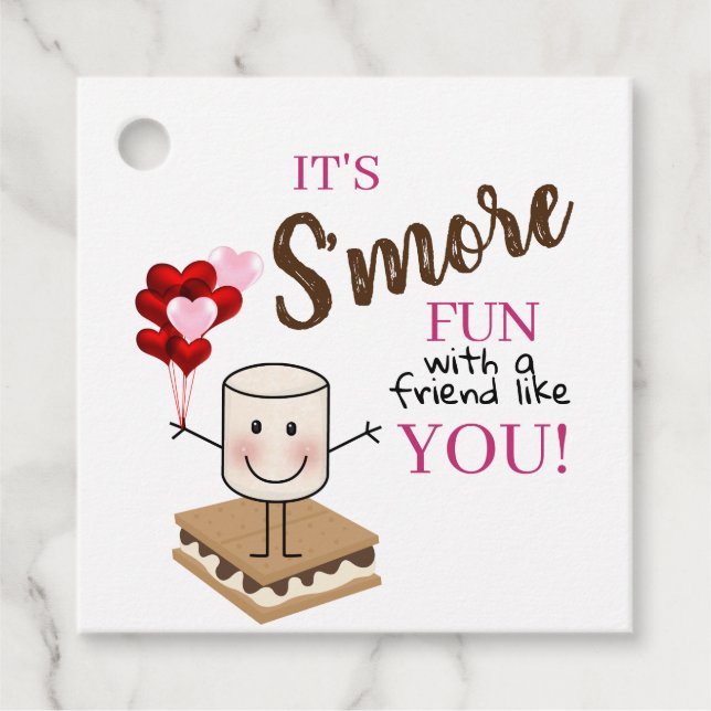 Valentines Sticker, S'more favour tag (Front)