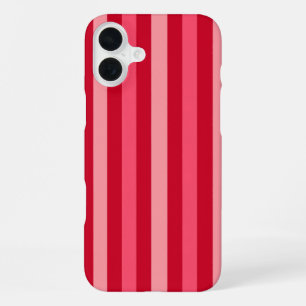 Valentines Stripes of Red and Pink iPhone 16 Plus Case
