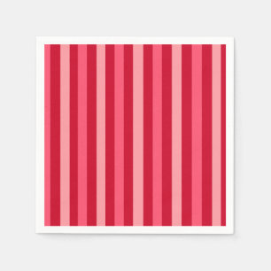 Valentines Stripes of Red and Pink  Napkin