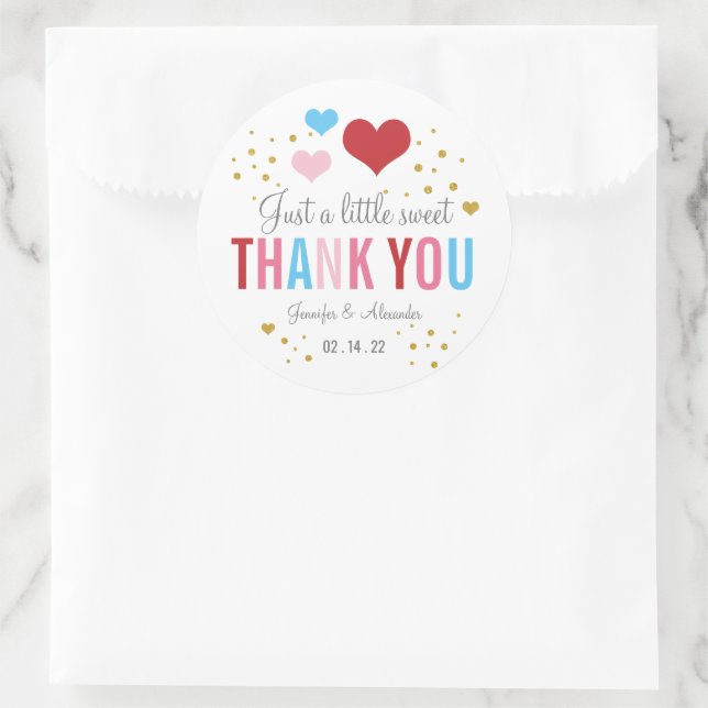 Valentine's Sweet Thank You Sticker (Bag)