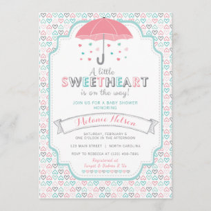 Valentine's Sweetheart Baby Shower Invitation