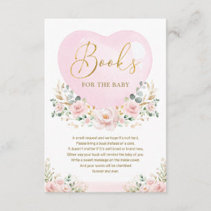 Valentines Sweetheart Floral Books for Baby Girl Enclosure Card