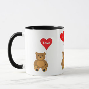 Valentines Teddy and Balloons Love Mug