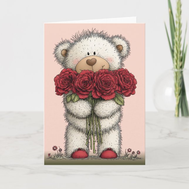 Valentines Teddy Bear Card (Front)