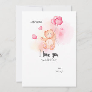Valentine's Teddy Bear Card