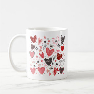 Valentines Theme Red Hearts Coffee Mug