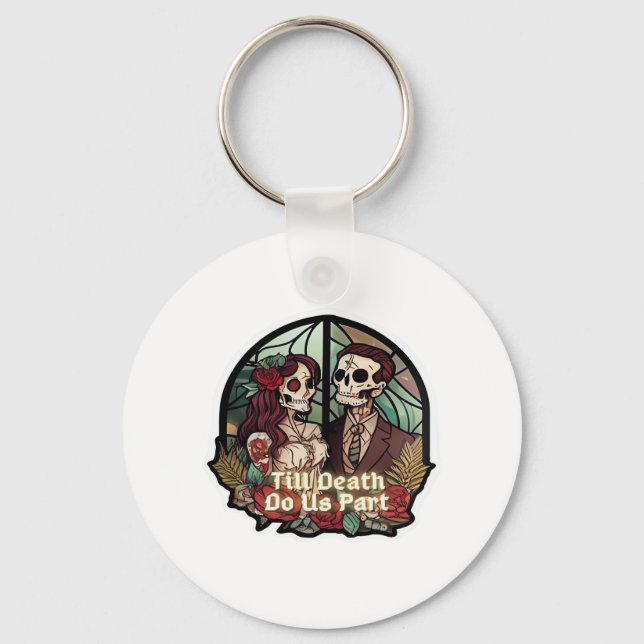 Valentines Till Death Do Us Part Classic Key Ring (Front)