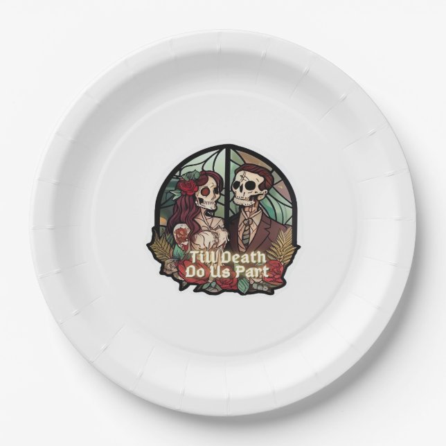 Valentines Till Death Do Us Part Classic Paper Plate (Front)