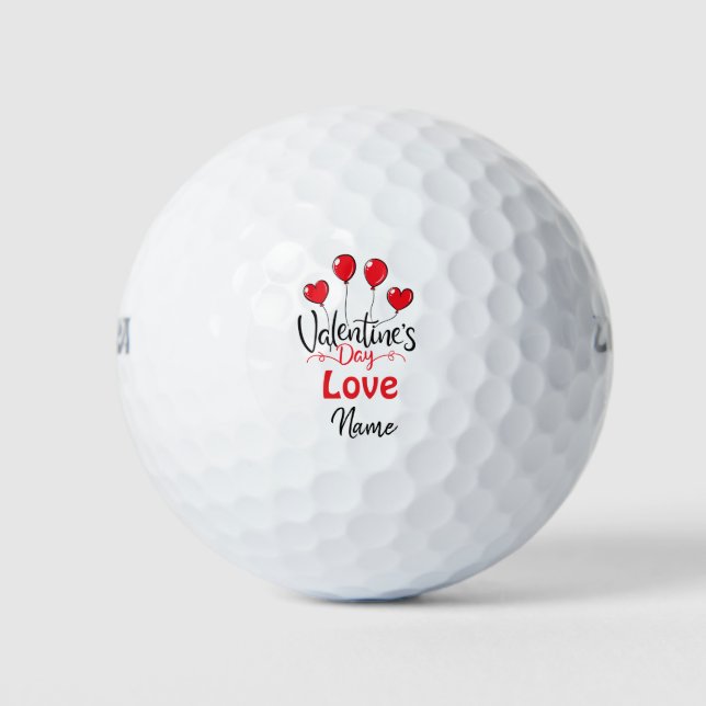 Valentine's  to golfer with love you  golf balls (Front)
