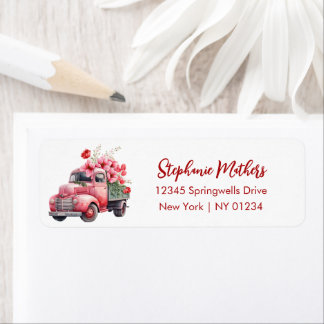 Valentines Truck Return Address Labels