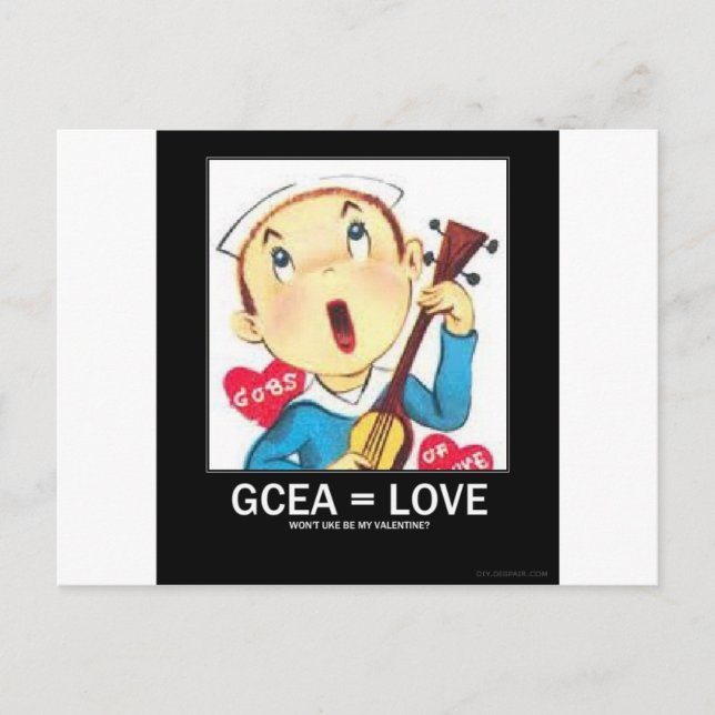 Valentine's Ukulele Holiday Postcard (Front)