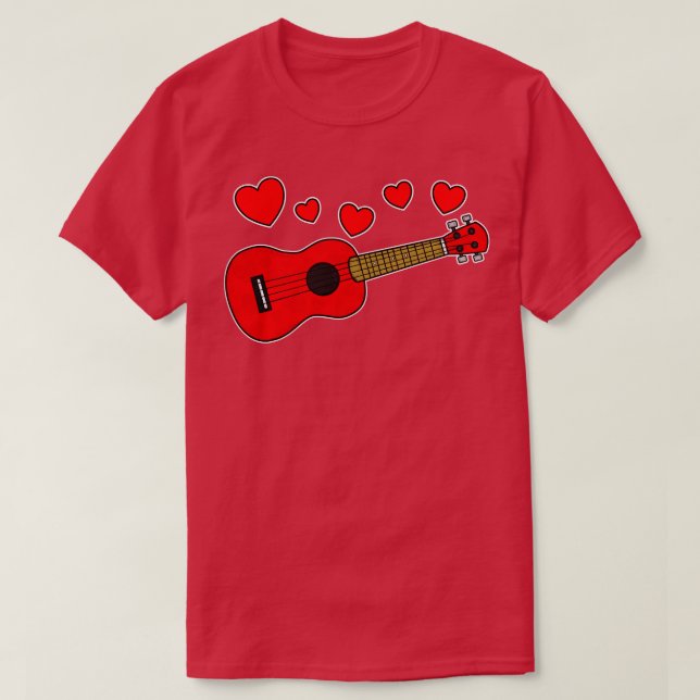 Valentines Ukulele Ukulelist Wedding Musician T-Shirt (Design Front)