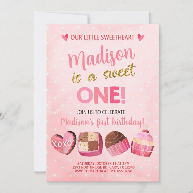 Valentines Valentine girl birthday invitation. Invitation (Front)
