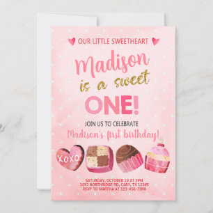 Valentines Valentine girl birthday invitation. Invitation