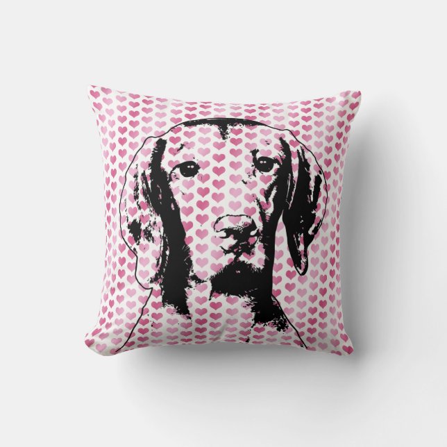 Valentines - Vizsla Silhouette - Reagan Cushion (Front)