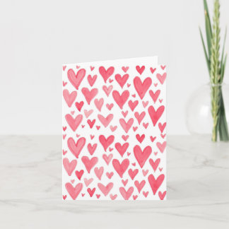 Valentine's Watercolor Hearts Card