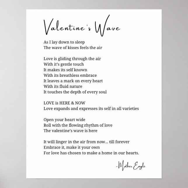 Valentines wave love poem poster wall art decor bl (Front)