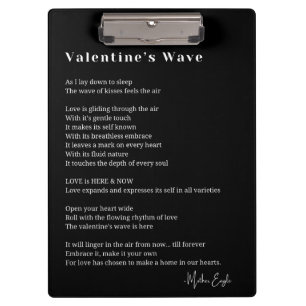 Valentines wave love poem poster wall art decor  clipboard