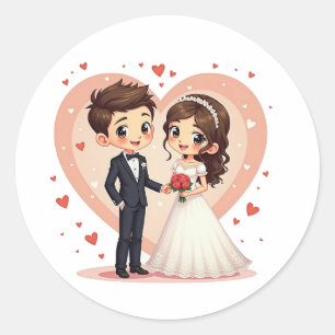 Valentine's Wedding Couple Stickers