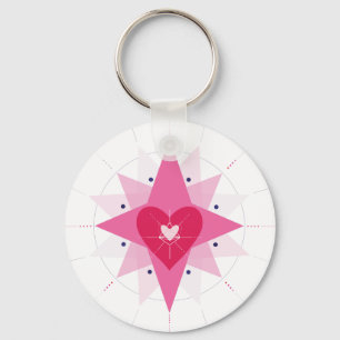 Valentines wedding heart illustration bag charm key ring