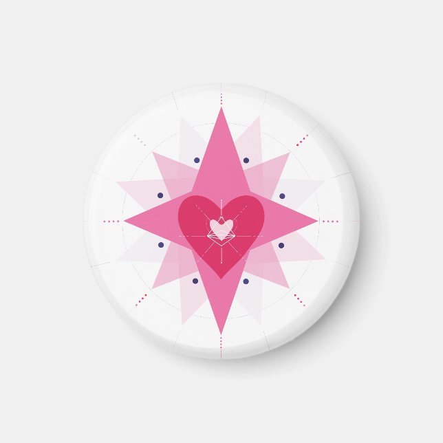 Valentines wedding heart illustration magnet (Front)
