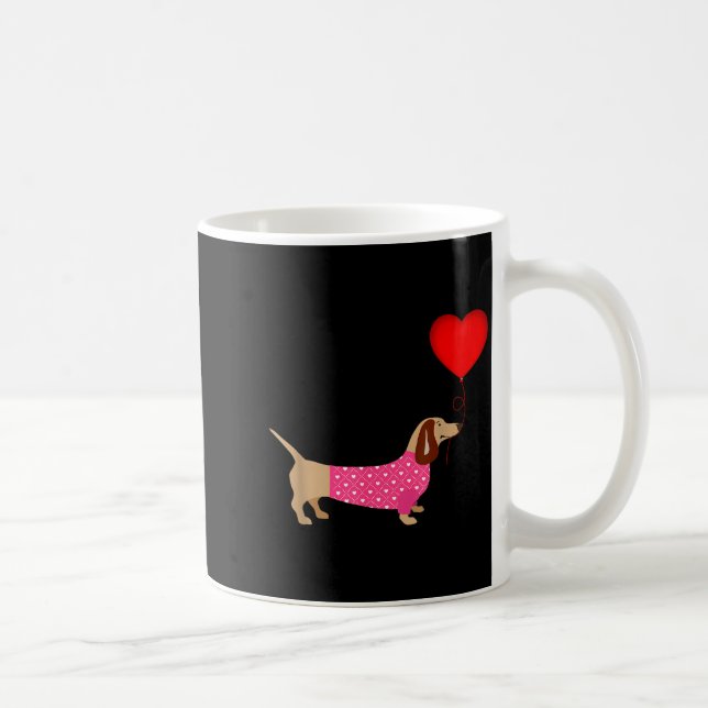 Valentines Weiner Daschund Doxie In Dog Dress  Coffee Mug (Right)