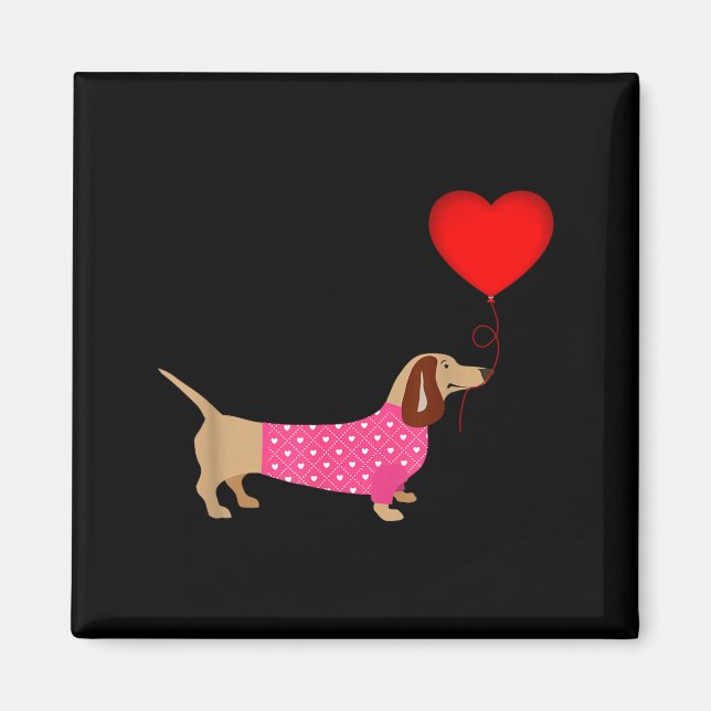 Valentines Weiner Daschund Doxie In Dog Dress  Magnet (Front)