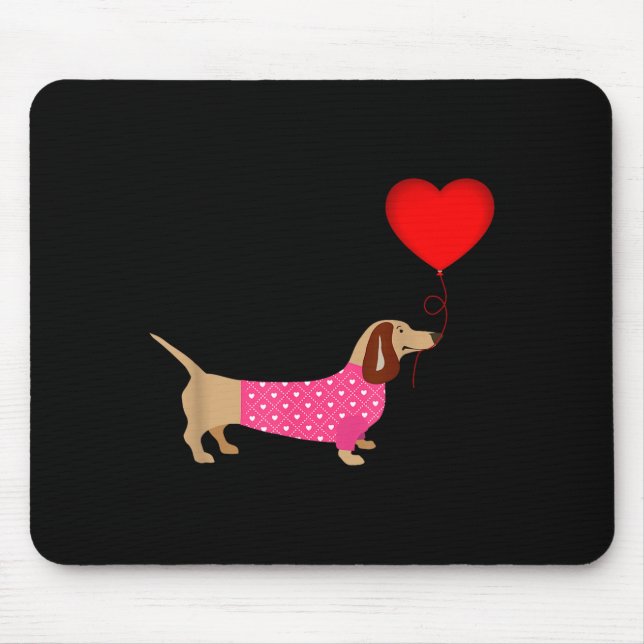 Valentines Weiner Daschund Doxie In Dog Dress  Mouse Mat (Front)